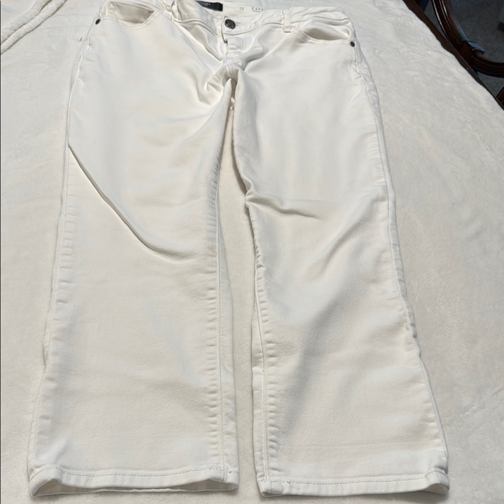 Vera Wang White Ankle Cropped Jeans